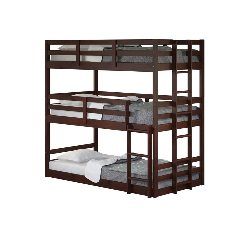 Donco Kids Triple Bunkbed Cappuccino 1555-TTTCP