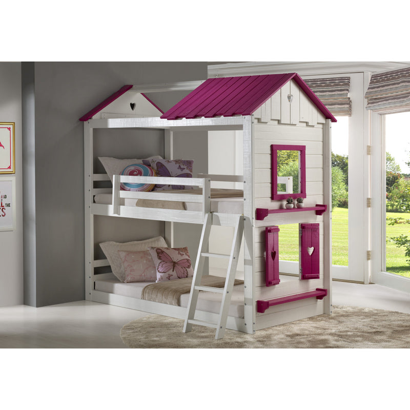 Donco Kids T/T Sweetheart Bunk White & Pink 1570-TTWP