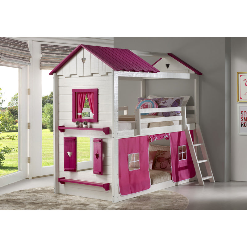 Donco Kids Sweet Heart Bunk W/Pink Tent Kit 1570-TTWP_1575-TP