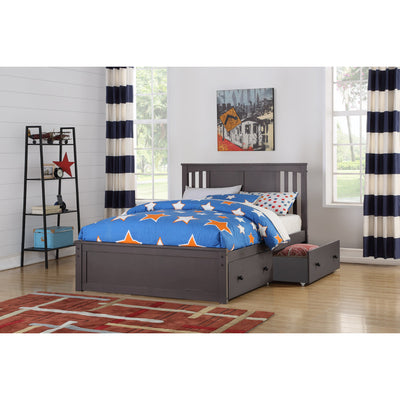 Donco Kids Full Princeton Bed With Dual Underbed Drawers Slate Grey Finish 3217-FSG_505-SG