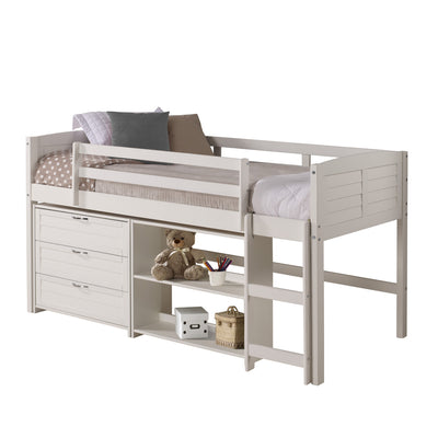 Donco Kids Twin Louver Low Loft Group C - White 790-TW-C