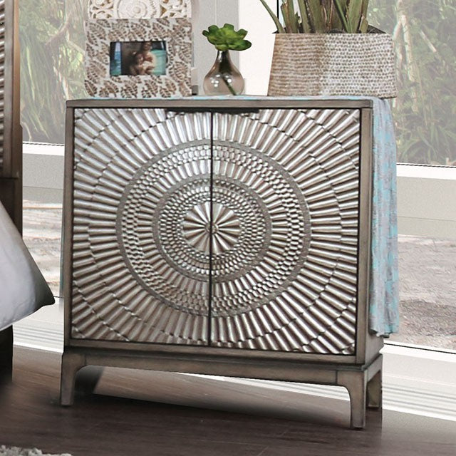 Furniture of America Kiann Transitional 2-Door Nightstand IDF-7521N