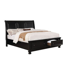 Furniture of America Trin Transitional Solid Wood Platform Bed in Black