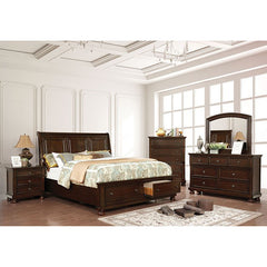 Furniture of America Trin Transitional Solid Wood Platform Bed in Brown Cherry