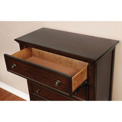 Furniture of America Trin Transitional 5-Drawer Chest in Brown Cherry IDF-7590CH-C