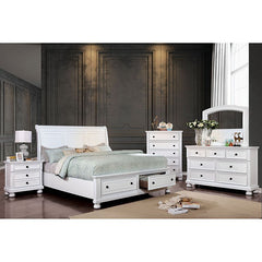 Furniture of America Trin Transitional Solid Wood Platform Bed in White