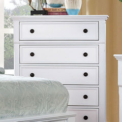 Furniture of America Trin Transitional 5-Drawer Chest in White IDF-7590WH-C