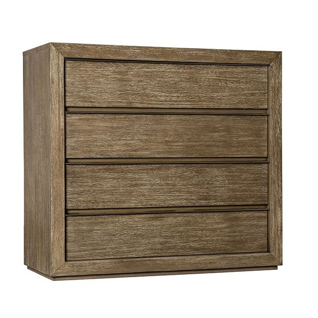 Furniture of America Deerpath 4-Drawer Low Chest IDF-7490C-S